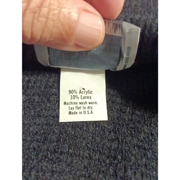 Adele Knitwear Sweater Medium/Large Vintage 80s/90s USA Gold Metallic Pullover - Picture 4 of 6